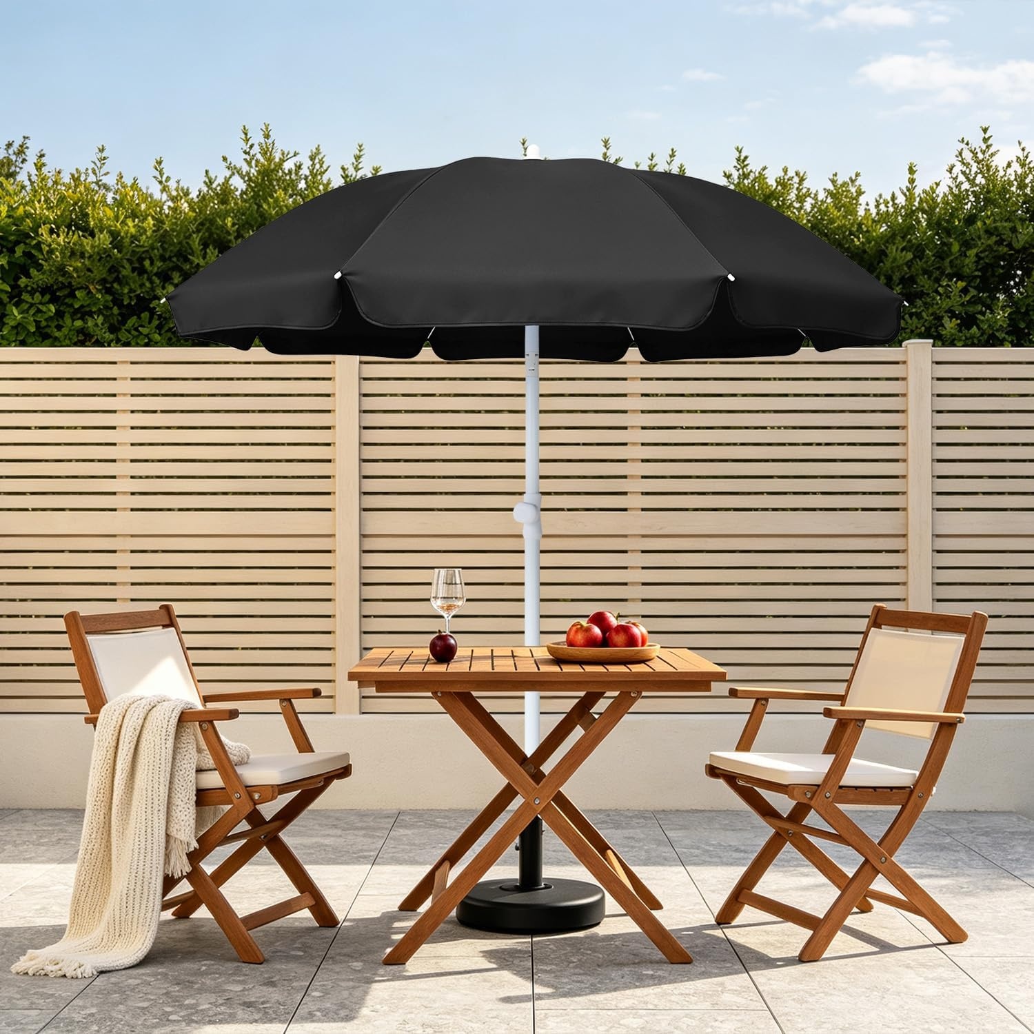 image:imageAMMSUN 6FT Portable Outdoor Beach Patio Umbrella with Tilt Function Black PushButton Tilt Durable UPF 50 Waterproof Fabric HeavyDuty Build Quality Compact Lightweight Carry Bag IncludedBlack