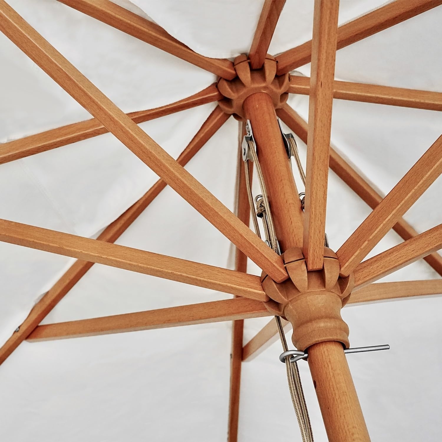 image:imageAMMSUN 85ft Boho Wood Patio Umbrella Market Umbrellas with Pulley Lift Premium Heavy Duty Frame with Wood Pole amp RibsUPF 50Air VentFancy for Garden Pool Beach Events Backyards amp Outdoors