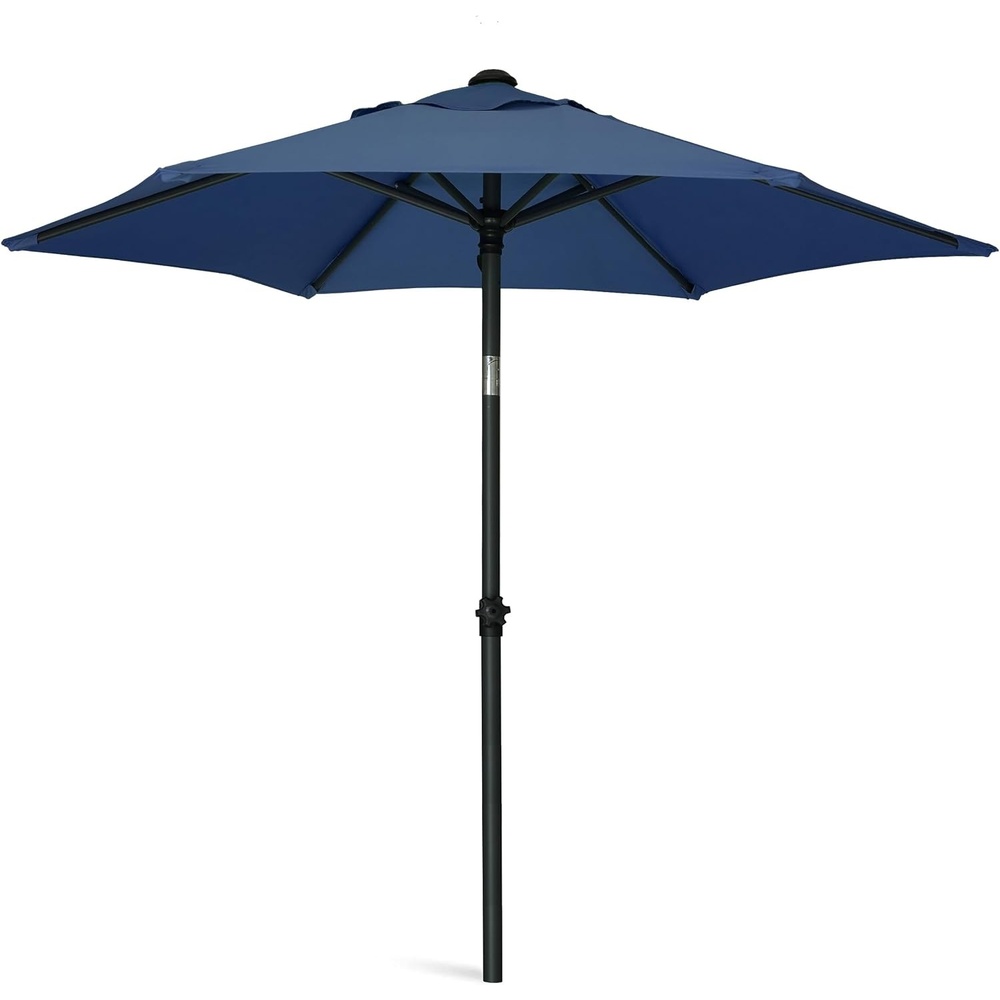 image:imageAMMSUN 6FT Patio Umbrella Outdoor Table Umbrella with Push Button Tilt UPF50 Sun Protection and WaterResistant Fabric Premium Steel Pole and Ribs HeightAdjustable and PushButton TiltNavy Blue