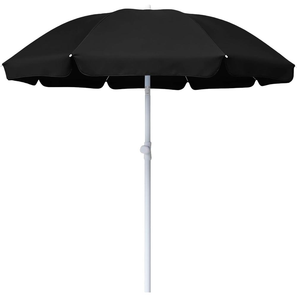 image:imageAMMSUN 6FT Portable Outdoor Beach Patio Umbrella with Tilt Function Black PushButton Tilt Durable UPF 50 Waterproof Fabric HeavyDuty Build Quality Compact Lightweight Carry Bag IncludedBlack