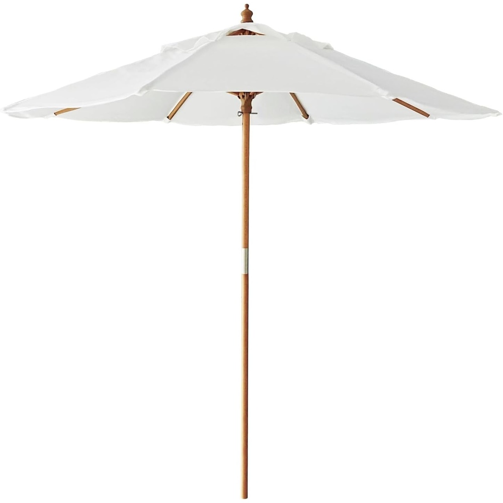 image:imageAMMSUN 85ft Boho Wood Patio Umbrella Market Umbrellas with Pulley Lift Premium Heavy Duty Frame with Wood Pole amp RibsUPF 50Air VentFancy for Garden Pool Beach Events Backyards amp Outdoors