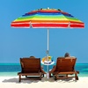 AMMSUN 13″ Portable Beach Umbrella Table Tray Teal | for Beach, Patio, Garden, Swimming Pool with Cup Drinks Holders, Snack Compartments(A White)