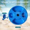 AMMSUN 13″ Portable Beach Umbrella Table Tray Teal | for Beach, Patio, Garden, Swimming Pool with Cup Drinks Holders, Snack Compartments(Blue)