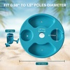 AMMSUN 13″ Portable Beach Umbrella Table Tray Teal | for Beach, Patio, Garden, Swimming Pool with Cup Drinks Holders, Snack Compartments(Teal)