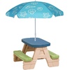 AMMSUN 47″ Kids Beach Umbrella for Sand Box, Picnic, Water Table Shade | 47 inch Seaside Children Umbrella Sun Protection, Durable for beach, camping, garden, and outdoor play, Clown fish(Blue Shell)