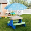 AMMSUN 47″ Kids Beach Umbrella for Sand Box, Picnic, Water Table Shade | 47 inch Seaside Children Umbrella Sun Protection, Durable for beach, camping, garden, and outdoor play, Clown fish(Blue Shell)