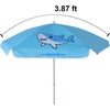 AMMSUN 47″ Kids Beach Umbrella for Sand Box, Picnic, Water Table Shade | 47 inch Seaside Children Umbrella Sun Protection, Durable for beach, camping, garden, and outdoor play, Clown fish(Blue/Shark)