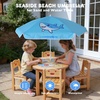 AMMSUN 5ft Kids Beach Umbrella for Picnic, Water Table, Sand Box Sun Shade | Durable Children Seaside Umbrella, UV Protection UPF50+, Ideal for sand play, beach, camping, garden and outdoor fun(5ft Blue Shark)