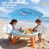 AMMSUN 5ft Kids Beach Umbrella for Picnic, Water Table, Sand Box Sun Shade | Durable Children Seaside Umbrella, UV Protection UPF50+, Ideal for sand play, beach, camping, garden and outdoor fun(5ft Blue Shark)