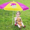 AMMSUN 5ft Kids Beach Umbrella for Picnic, Water Table, Sand Box Sun Shade | Durable Children Seaside Umbrella, UV Protection UPF50+, Ideal for sand play, beach, camping, garden and outdoor fun(5ft Pink Yellow Jellyfish)