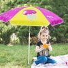 AMMSUN 5ft Kids Beach Umbrella for Picnic, Water Table, Sand Box Sun Shade | Durable Children Seaside Umbrella, UV Protection UPF50+, Ideal for sand play, beach, camping, garden and outdoor fun(5ft Pink Yellow Jellyfish)