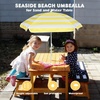 AMMSUN 5ft Kids Beach Umbrella for Picnic, Water Table, Sand Box Sun Shade | Durable Children Seaside Umbrella, UV Protection UPF50+, Ideal for sand play, beach, camping, garden and outdoor fun(5ft Yellow White)