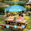 AMMSUN 5ft Kids Beach Umbrella for Picnic, Water Table, Sand Box Sun Shade | Durable Children Seaside Umbrella, UV Protection UPF50+, Ideal for sand play, beach, camping, garden and outdoor fun(5ft Shell Blue)