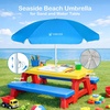 AMMSUN 5ft Kids Beach Umbrella for Picnic, Water Table, Sand Box Sun Shade | Durable Children Seaside Umbrella, UV Protection UPF50+, Ideal for sand play, beach, camping, garden and outdoor fun(5ft Blue)