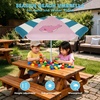 AMMSUN 5ft Kids Beach Umbrella for Picnic, Water Table, Sand Box Sun Shade | Durable Children Seaside Umbrella, UV Protection UPF50+, Ideal for sand play, beach, camping, garden and outdoor fun(5ft Pink Dolphin)
