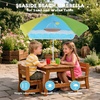 AMMSUN 5ft Kids Beach Umbrella for Picnic, Water Table, Sand Box Sun Shade | Durable Children Seaside Umbrella, UV Protection UPF50+, Ideal for sand play, beach, camping, garden and outdoor fun(5ft Green Yellow Boat)