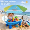 AMMSUN 5ft Kids Beach Umbrella for Picnic, Water Table, Sand Box Sun Shade | Durable Children Seaside Umbrella, UV Protection UPF50+, Ideal for sand play, beach, camping, garden and outdoor fun(5ft Green Yellow Boat)