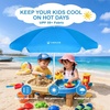 AMMSUN 5ft Kids Beach Umbrella for Picnic, Water Table, Sand Box Sun Shade | Durable Children Seaside Umbrella, UV Protection UPF50+, Ideal for sand play, beach, camping, garden and outdoor fun(5ft Blue)