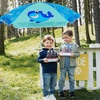 AMMSUN 5ft Kids Beach Umbrella for Picnic, Water Table, Sand Box Sun Shade | Durable Children Seaside Umbrella, UV Protection UPF50+, Ideal for sand play, beach, camping, garden and outdoor fun(5ft Blue Fish&Shark)