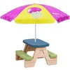 AMMSUN 5ft Kids Beach Umbrella for Picnic, Water Table, Sand Box Sun Shade | Durable Children Seaside Umbrella, UV Protection UPF50+, Ideal for sand play, beach, camping, garden and outdoor fun(5ft Pink Yellow Jellyfish)