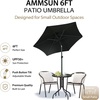 AMMSUN 6FT Patio Umbrella, Outdoor Table Umbrella with Push Button Tilt | UPF50+ Sun Protection and Water-Resistant Fabric, Premium Steel Pole and Ribs, Height-Adjustable and Push-Button Tilt(Onyx Black)
