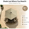 AMMSUN 6FT Patio Umbrella, Outdoor Table Umbrella with Push Button Tilt | UPF50+ Sun Protection and Water-Resistant Fabric, Premium Steel Pole and Ribs, Height-Adjustable and Push-Button Tilt(Khaki)