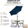 AMMSUN 6FT Patio Umbrella, Outdoor Table Umbrella with Push Button Tilt | UPF50+ Sun Protection and Water-Resistant Fabric, Premium Steel Pole and Ribs, Height-Adjustable and Push-Button Tilt(Navy Blue)