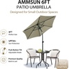AMMSUN 6FT Patio Umbrella, Outdoor Table Umbrella with Push Button Tilt | UPF50+ Sun Protection and Water-Resistant Fabric, Premium Steel Pole and Ribs, Height-Adjustable and Push-Button Tilt(Khaki)