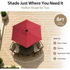 AMMSUN 6FT Patio Umbrella, Outdoor Table Umbrella with Push Button Tilt | UPF50+ Sun Protection and Water-Resistant Fabric, Premium Steel Pole and Ribs, Height-Adjustable and Push-Button Tilt(Crimson Red)
