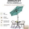 AMMSUN 6FT Patio Umbrella, Outdoor Table Umbrella with Push Button Tilt | UPF50+ Sun Protection and Water-Resistant Fabric, Premium Steel Pole and Ribs, Height-Adjustable and Push-Button Tilt(Aqua Green)
