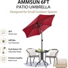 AMMSUN 6FT Patio Umbrella, Outdoor Table Umbrella with Push Button Tilt | UPF50+ Sun Protection and Water-Resistant Fabric, Premium Steel Pole and Ribs, Height-Adjustable and Push-Button Tilt(Crimson Red)