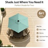 AMMSUN 6FT Patio Umbrella, Outdoor Table Umbrella with Push Button Tilt | UPF50+ Sun Protection and Water-Resistant Fabric, Premium Steel Pole and Ribs, Height-Adjustable and Push-Button Tilt(Aqua Green)