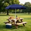 AMMSUN 6FT Portable Outdoor Beach Patio Umbrella with Tilt Function, Black | Push-Button Tilt, Durable UPF 50+ Waterproof Fabric, Heavy-Duty Build Quality, Compact, Lightweight, Carry Bag Included(Blue)
