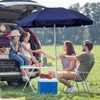 AMMSUN 6FT Portable Outdoor Beach Patio Umbrella with Tilt Function, Black | Push-Button Tilt, Durable UPF 50+ Waterproof Fabric, Heavy-Duty Build Quality, Compact, Lightweight, Carry Bag Included(Blue)
