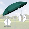 AMMSUN 6FT Portable Outdoor Beach Patio Umbrella with Tilt Function, Black | Push-Button Tilt, Durable UPF 50+ Waterproof Fabric, Heavy-Duty Build Quality, Compact, Lightweight, Carry Bag Included(Green)