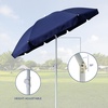 AMMSUN 6FT Portable Outdoor Beach Patio Umbrella with Tilt Function, Black | Push-Button Tilt, Durable UPF 50+ Waterproof Fabric, Heavy-Duty Build Quality, Compact, Lightweight, Carry Bag Included(Blue)
