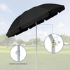 AMMSUN 6FT Portable Outdoor Beach Patio Umbrella with Tilt Function, Black | Push-Button Tilt, Durable UPF 50+ Waterproof Fabric, Heavy-Duty Build Quality, Compact, Lightweight, Carry Bag Included(Black)