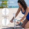 AMMSUN 6ft Folded Portable Travel Beach Umbrella with Sand Anchor Tilt Air vent UPF 50+UV Protection Fit In Suitcase Compact Foldable Telescopic umbrellas for Patio Garden Beach Pool Blue(6ft Navy Blue)