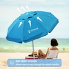 AMMSUN 6ft Folded Portable Travel Beach Umbrella with Sand Anchor Tilt Air vent UPF 50+UV Protection Fit In Suitcase Compact Foldable Telescopic umbrellas for Patio Garden Beach Pool Blue(6ft Light Blue)