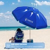 AMMSUN 6ft Folded Portable Travel Beach Umbrella with Sand Anchor Tilt Air vent UPF 50+UV Protection Fit In Suitcase Compact Foldable Telescopic umbrellas for Patio Garden Beach Pool Blue(6.5ft Blue)