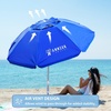 AMMSUN 6ft Folded Portable Travel Beach Umbrella with Sand Anchor Tilt Air vent UPF 50+UV Protection Fit In Suitcase Compact Foldable Telescopic umbrellas for Patio Garden Beach Pool Blue(6ft Navy Blue)