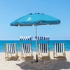 AMMSUN 7ft Heavy Duty High Wind Beach Umbrella Parasols with sand anchor & Tilt Sun Shelter, UPF 50+ Protection Outdoor Sunshade Umbrellas Carry Bag for Patio Garden Pool Backyard Multicolor(Sky Whirlpool Teal)
