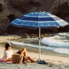 AMMSUN 7ft Heavy Duty High Wind Beach Umbrella Parasols with sand anchor & Tilt Sun Shelter, UPF 50+ Protection Outdoor Sunshade Umbrellas Carry Bag for Patio Garden Pool Backyard Multicolor(Spray Pavilion Blue)