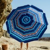 AMMSUN 7ft Heavy Duty High Wind Beach Umbrella Parasols with sand anchor & Tilt Sun Shelter, UPF 50+ Protection Outdoor Sunshade Umbrellas Carry Bag for Patio Garden Pool Backyard Multicolor(Blue Torrent)