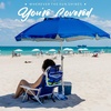 AMMSUN 7ft Heavy Duty High Wind Beach Umbrella Parasols with sand anchor & Tilt Sun Shelter, UPF 50+ Protection Outdoor Sunshade Umbrellas Carry Bag for Patio Garden Pool Backyard Multicolor(Solid Blue)
