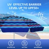 AMMSUN 7ft Heavy Duty High Wind Beach Umbrella Parasols with sand anchor & Tilt Sun Shelter, UPF 50+ Protection Outdoor Sunshade Umbrellas Carry Bag for Patio Garden Pool Backyard Multicolor(Blue Torrent)