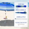 AMMSUN 7ft Heavy Duty High Wind Beach Umbrella Parasols with sand anchor & Tilt Sun Shelter, UPF 50+ Protection Outdoor Sunshade Umbrellas Carry Bag for Patio Garden Pool Backyard Multicolor(Blue)
