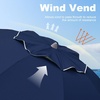 AMMSUN 7ft Heavy Duty High Wind Beach Umbrella Parasols with sand anchor & Tilt Sun Shelter, UPF 50+ Protection Outdoor Sunshade Umbrellas Carry Bag for Patio Garden Pool Backyard Multicolor(Solid Navy)