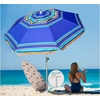 AMMSUN 7ft Heavy Duty High Wind Beach Umbrella Parasols with sand anchor & Tilt Sun Shelter, UPF 50+ Protection Outdoor Sunshade Umbrellas Carry Bag for Patio Garden Pool Backyard Multicolor(Blue)