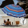 AMMSUN 7ft Heavy Duty High Wind Beach Umbrella Parasols with sand anchor & Tilt Sun Shelter, UPF 50+ Protection Outdoor Sunshade Umbrellas Carry Bag for Patio Garden Pool Backyard Multicolor(Blue Orange)
